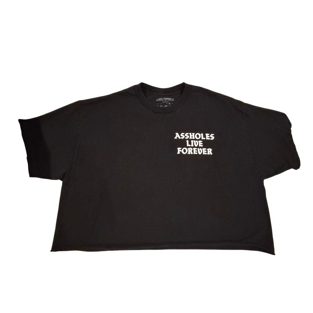 Linda Finegold Assholes Live Forever Black Cropped Graphic T-Shirt 2XL